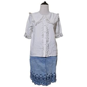 MA*RS Sailor Collar Blouse With Lace Details